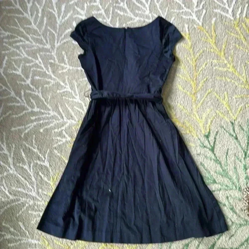 Isaac Mizrahi cotton fit and flare tie waist, cap sleeve pockets cotton dress 4 - Picture 3 of 4